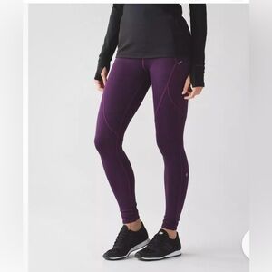 Lululemon First Mile Tech Tight - darkest magenta- size 8